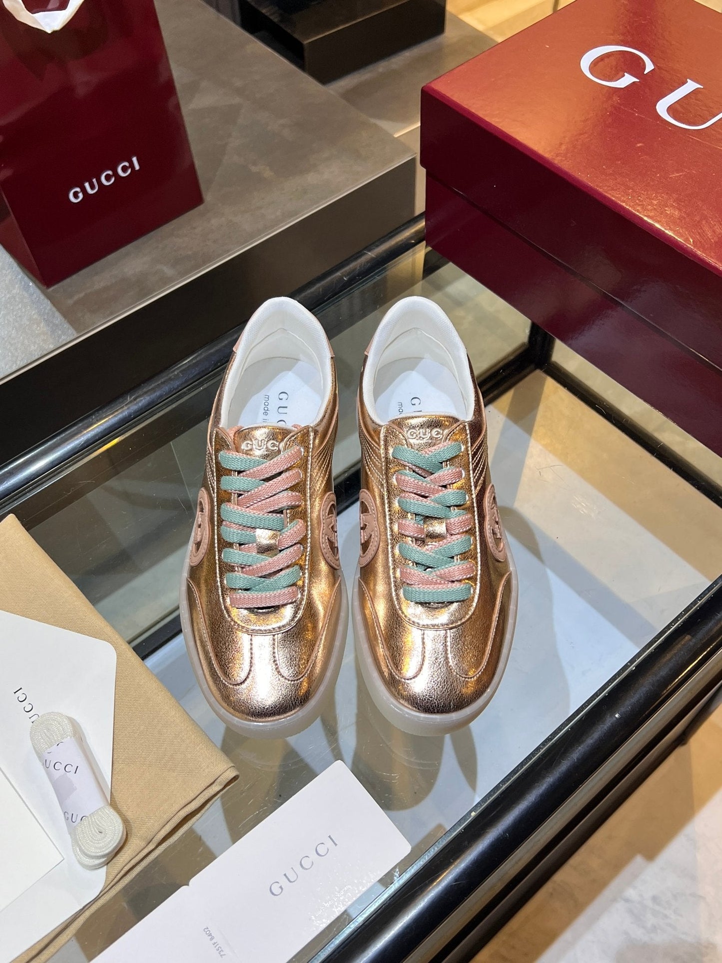 GG G75 Sneaker Copper Metalic Cowhide 818360