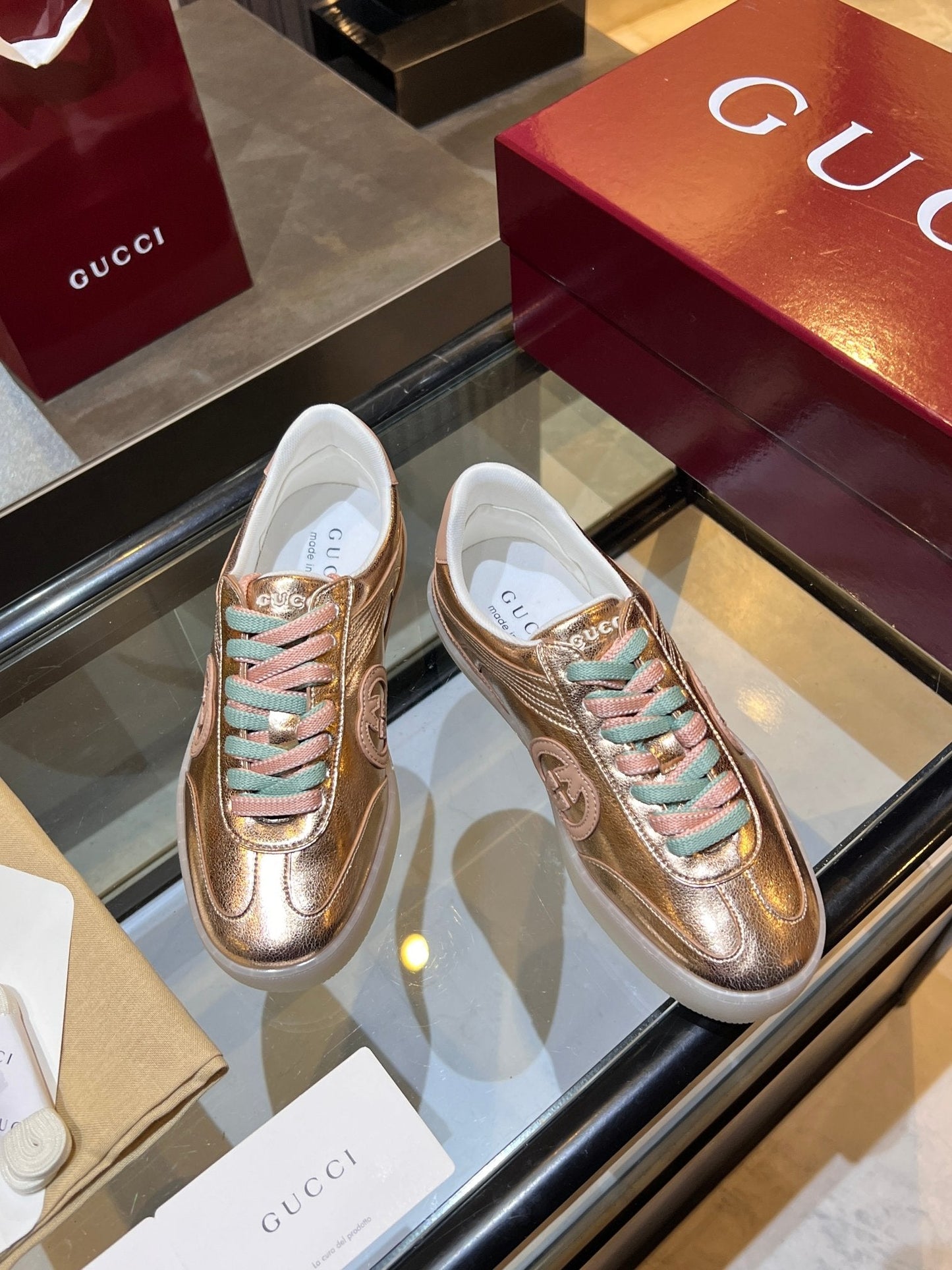 GG G75 Sneaker Copper Metalic Cowhide 818360