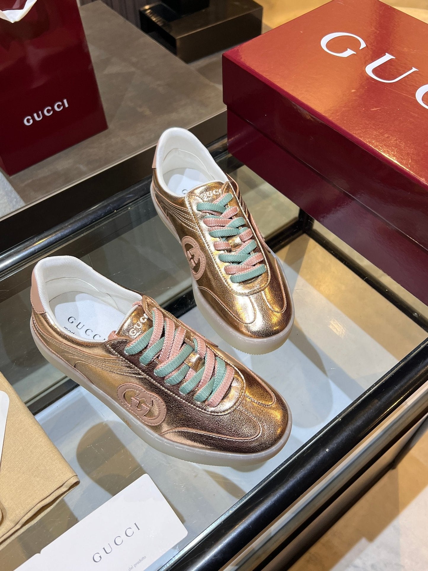 GG G75 Sneaker Copper Metalic Cowhide 818360