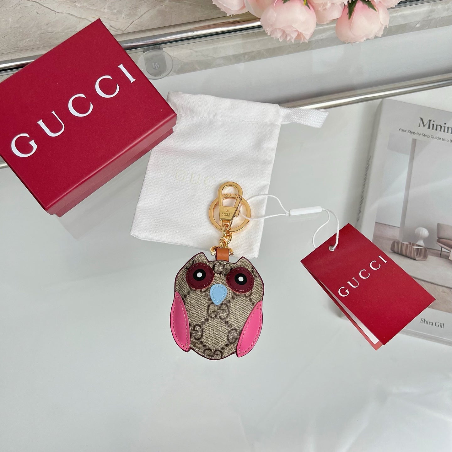Gucci Etoupe Red Blue Owl Bag Charm