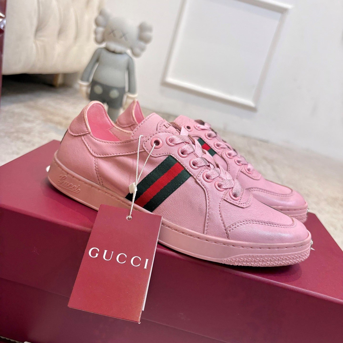 GG Stretch Low-Top Trainers Pink Canvas 824430