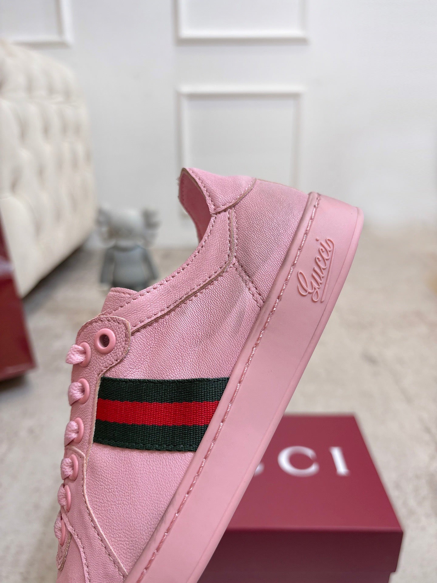 GG Stretch Low-Top Trainers Pink Canvas 824430