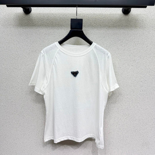 Prada 2026 Short-sleeved T-shirt White Cotton 132462