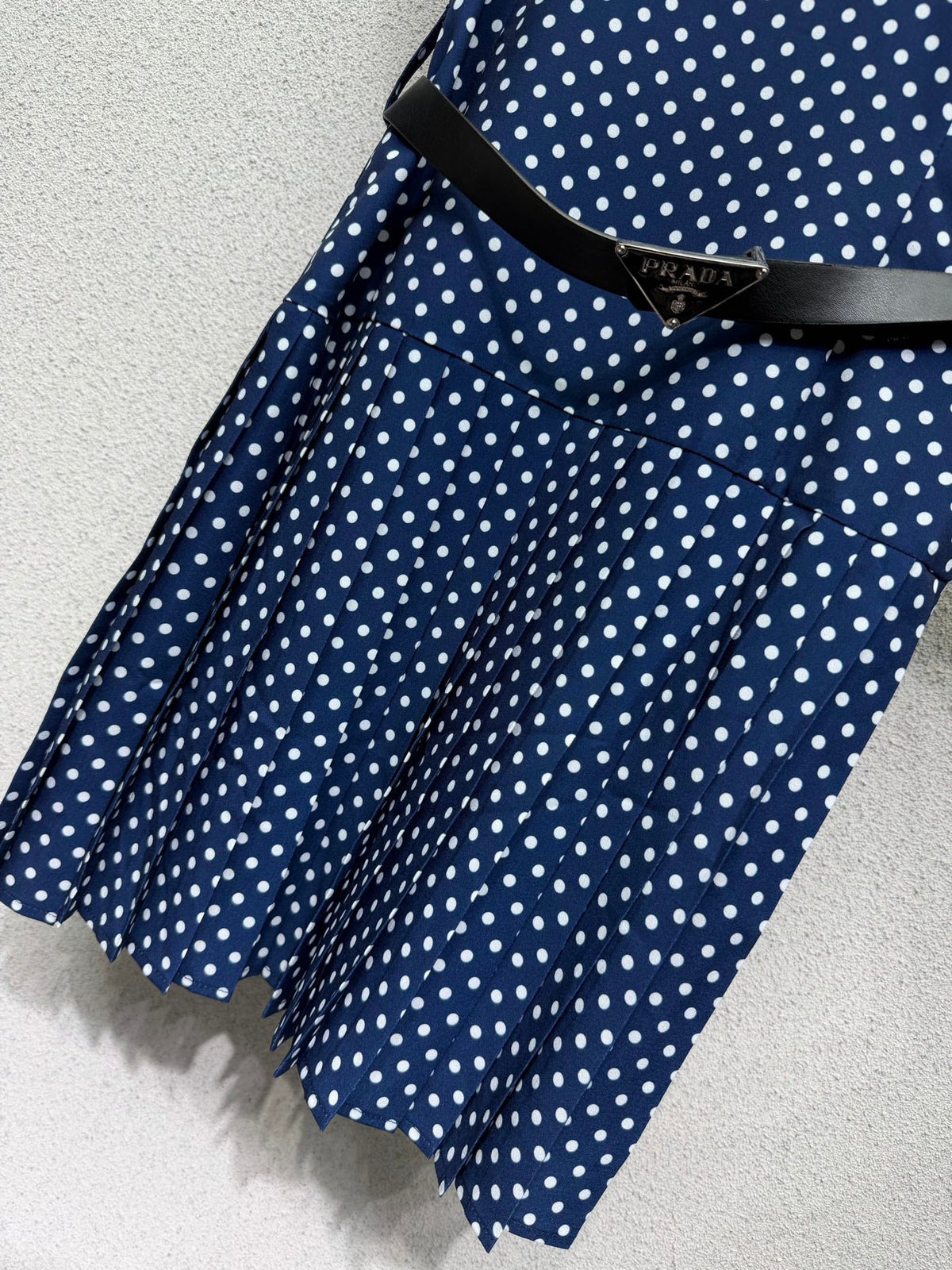 Prada 26s Polka Dot Dress Blue White Polyester 398332