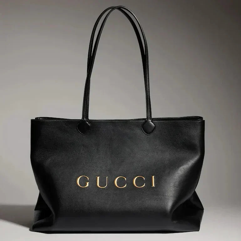 Gucci 2026 NY Large Tote Bag 42cm Black Canvas Leather