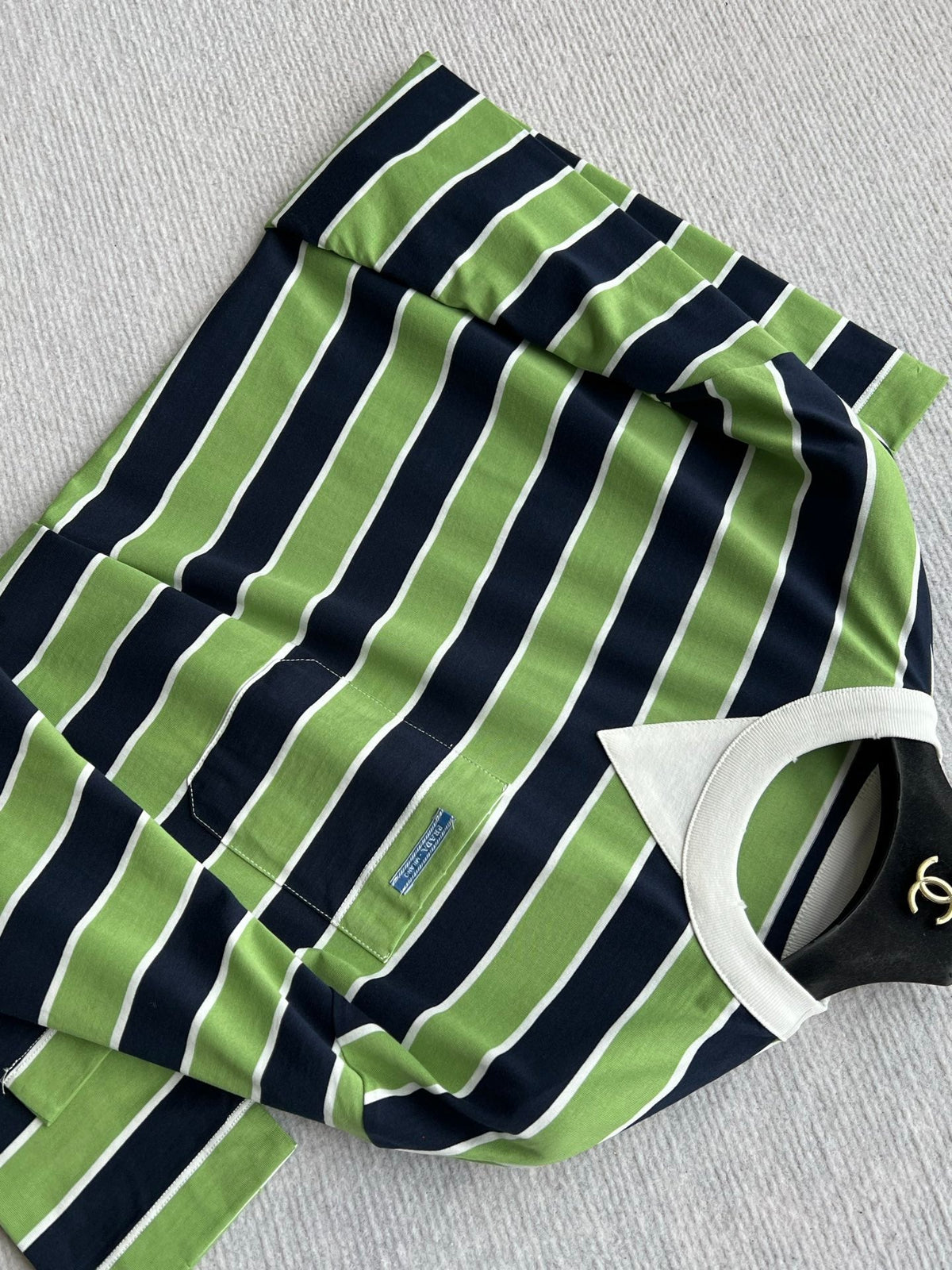 Prada Long-sleeved T-shirt Blue/Fern Green Cotton 372635