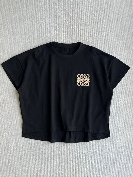 Loewe Boxy fit T-shirt Black Coton 372605