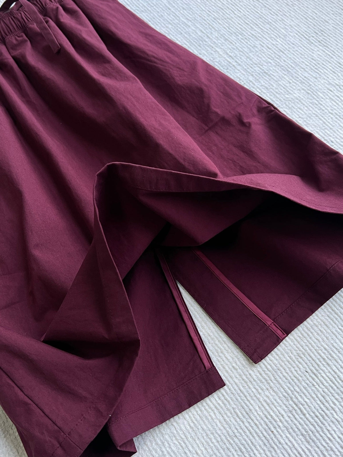 Prada Drawstring Midi Skirt Burgundy Polyester 372612