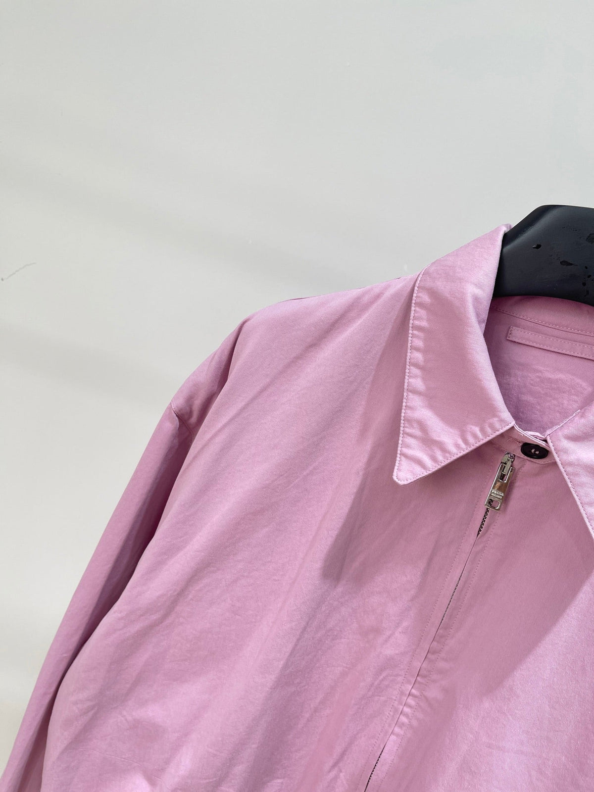 Prada 25 Zippered Collar Jacket Pink Cotton 311514