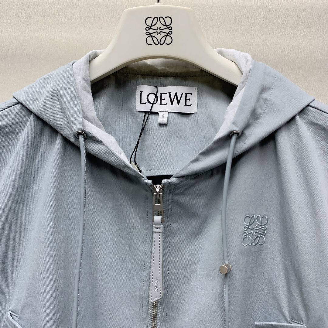 Loewe 25 Hooded Jacket Set Dusky Blue Polyester 274362