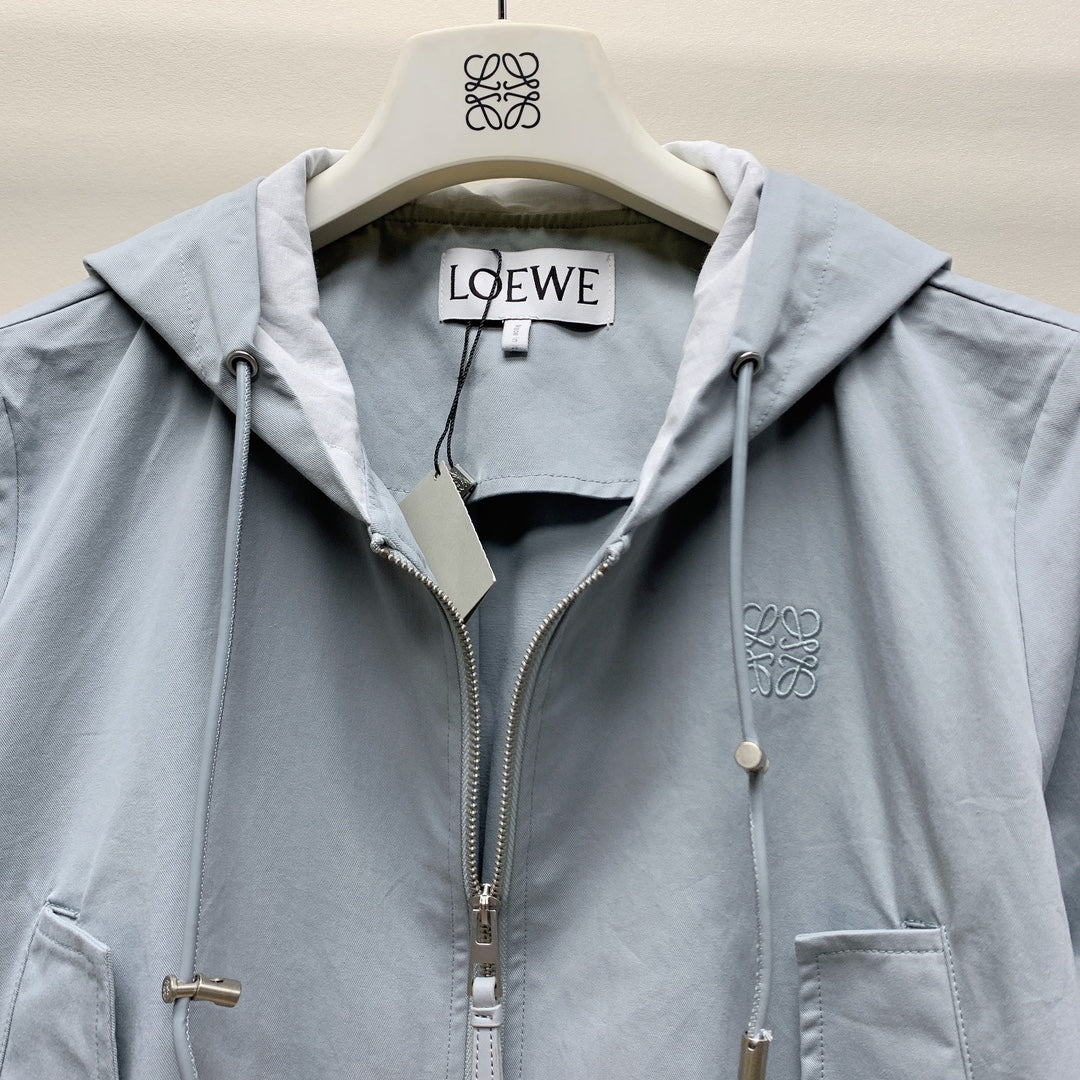 Loewe 25 Hooded Jacket Set Dusky Blue Polyester 274362