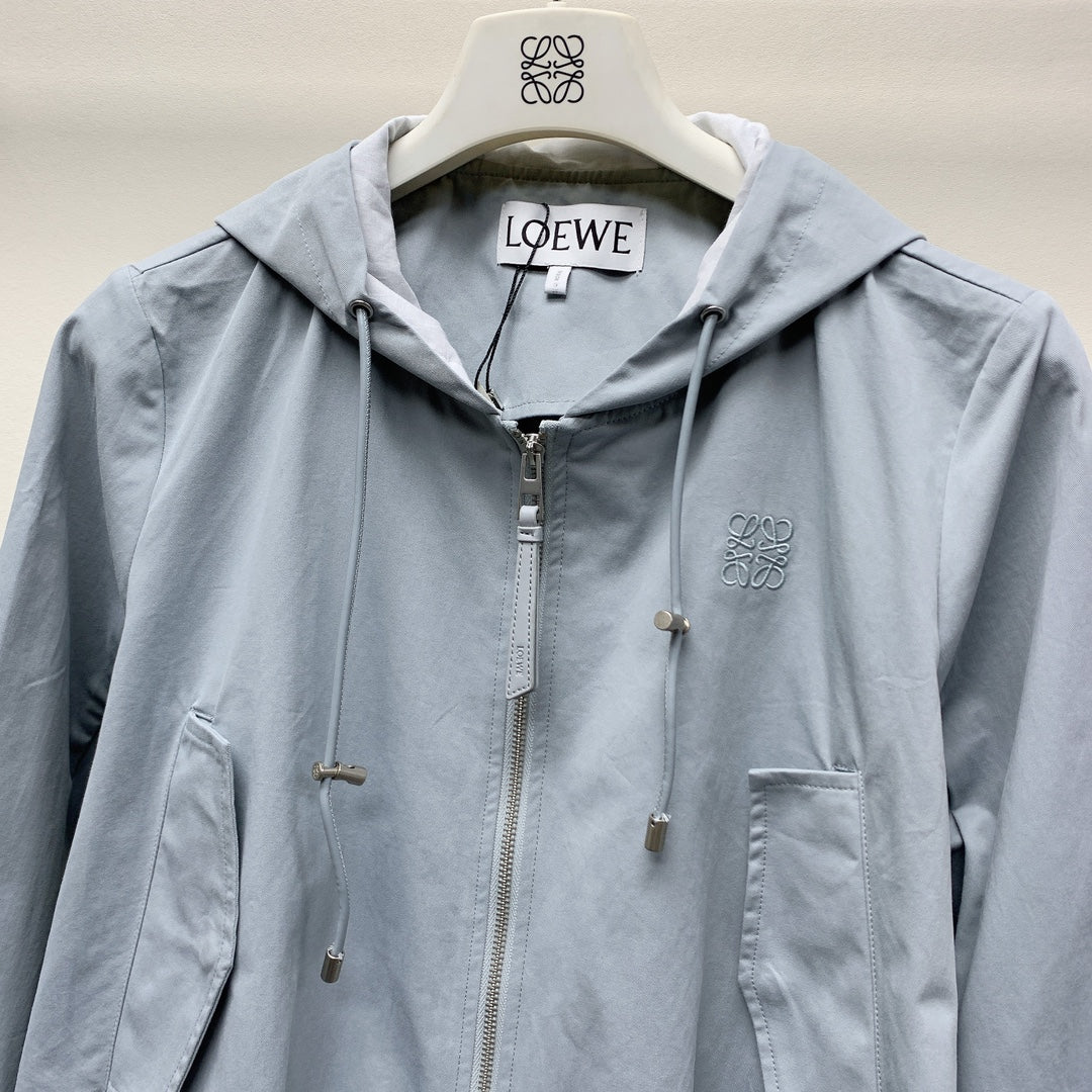 Loewe 25 Hooded Jacket Set Dusky Blue Polyester 274362