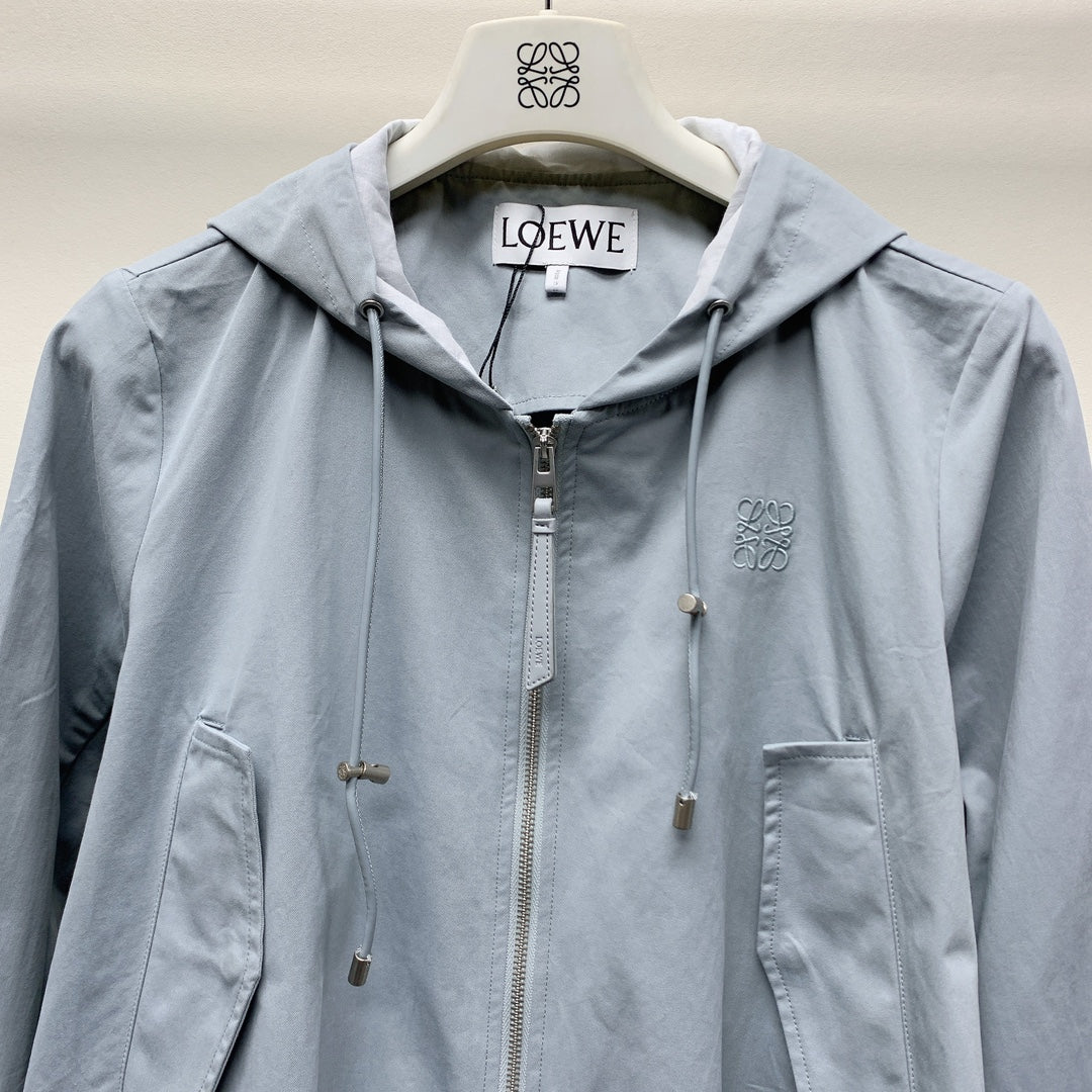 Loewe 25 Hooded Jacket Set Dusky Blue Polyester 274362