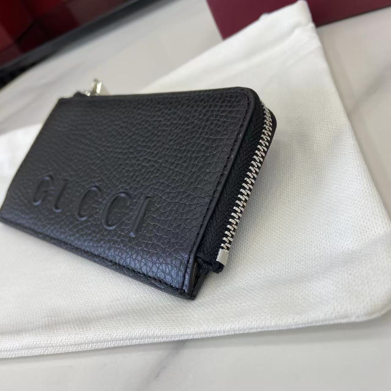 Gucci 25 Wallet 13.5cm Black Grained Cowhide 290505