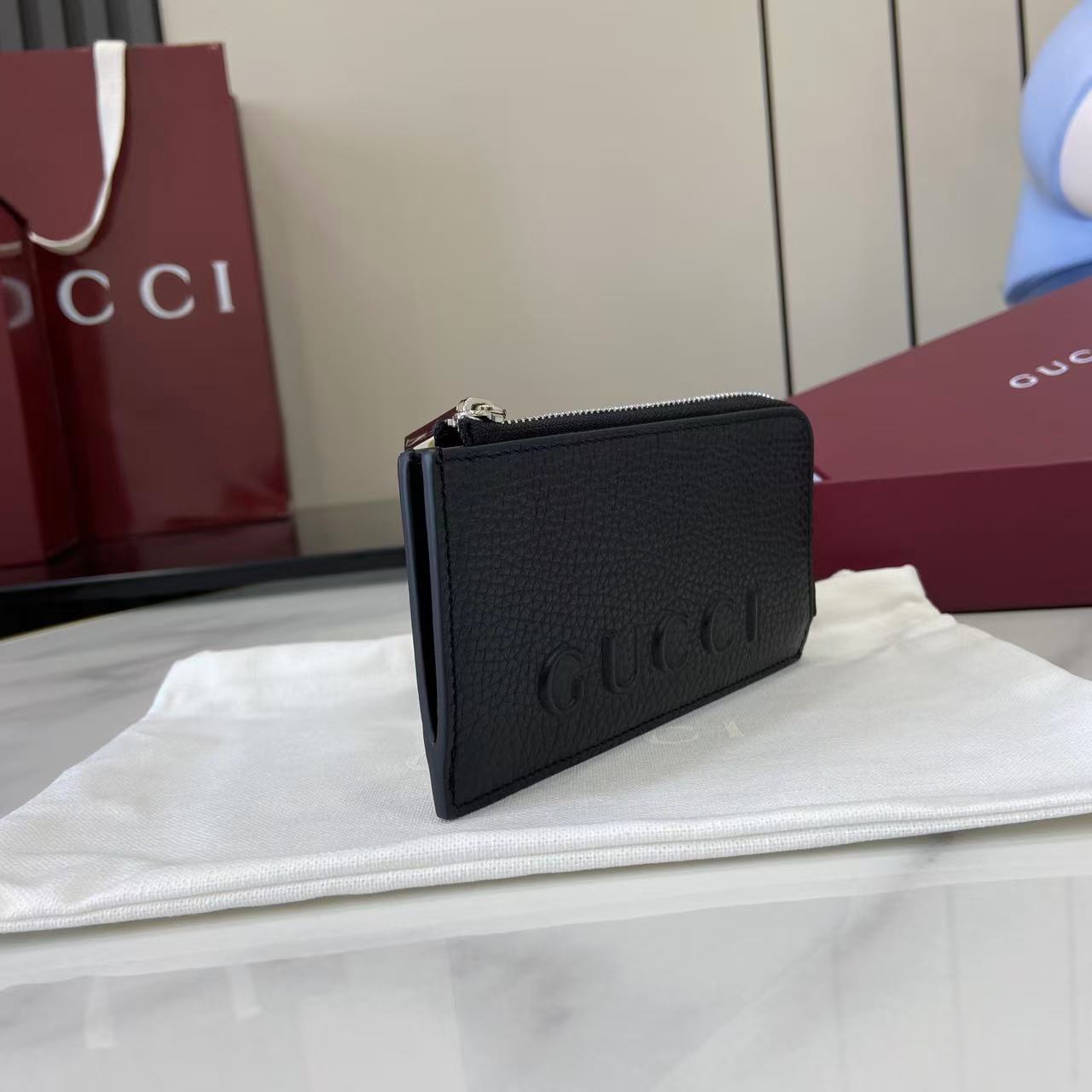 Gucci 25 Wallet 13.5cm Black Grained Cowhide 290505