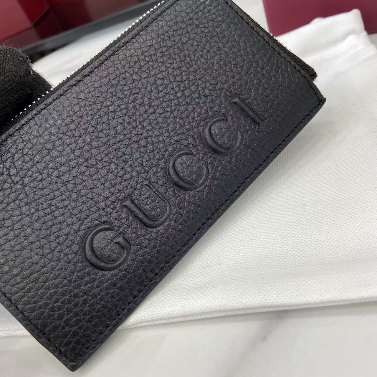Gucci 25 Wallet 13.5cm Black Grained Cowhide 290505