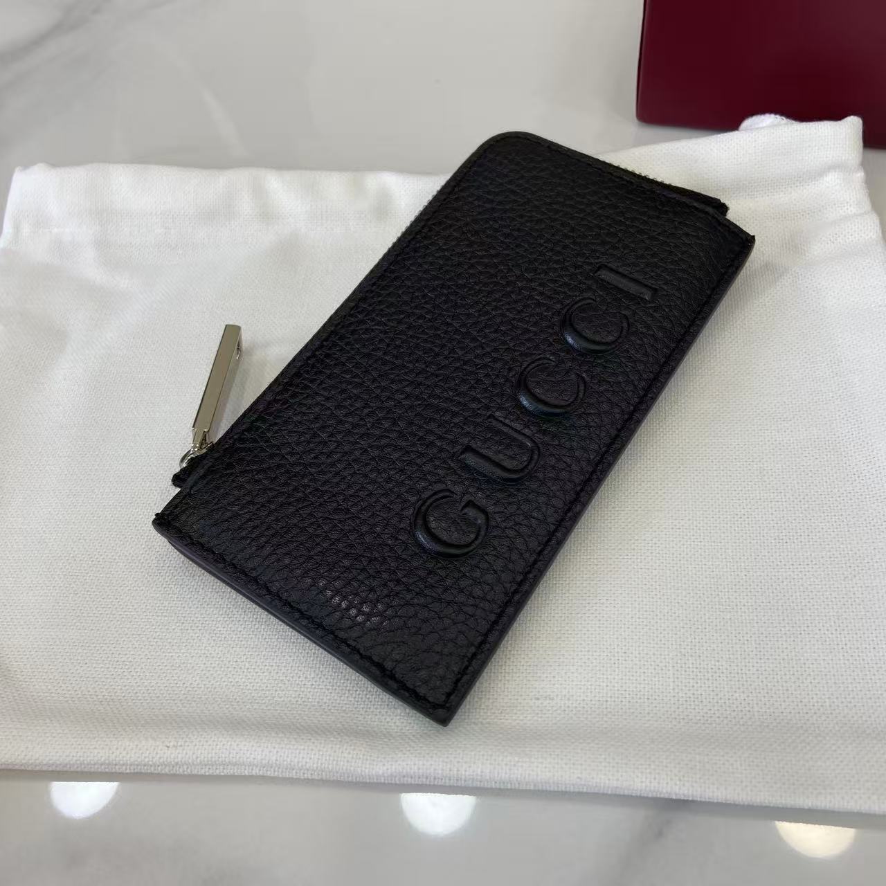 Gucci 25 Wallet 13.5cm Black Grained Cowhide 290505