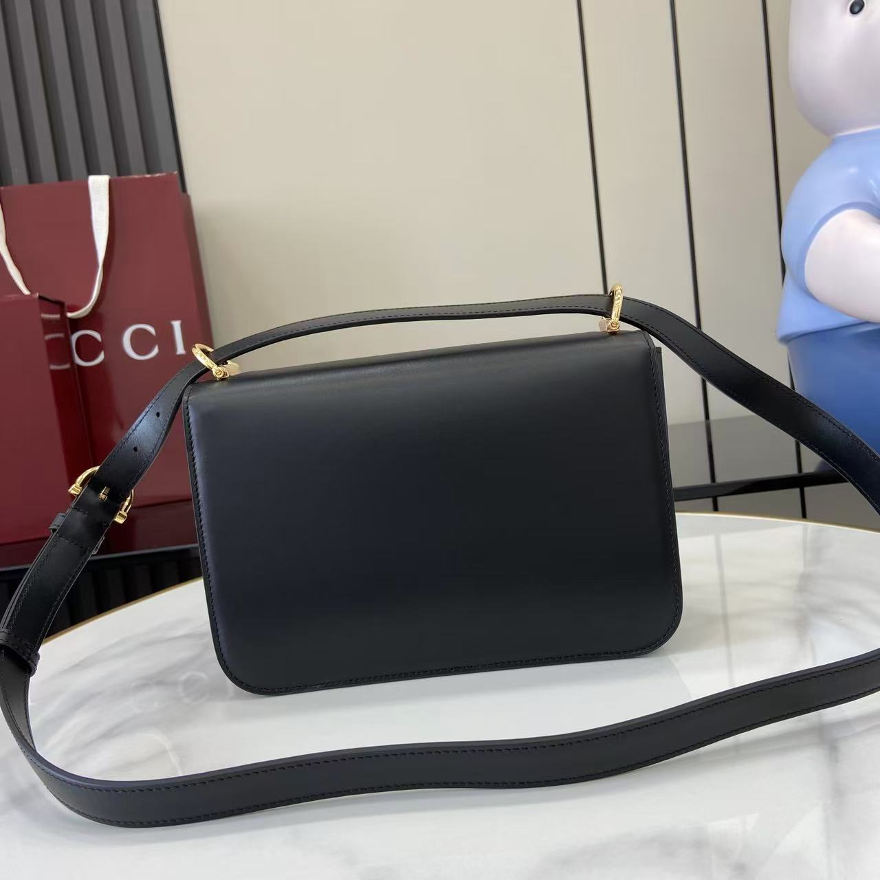 Gucci 25 Siena Bag 22.5cm  Black Gold Leather 292363
