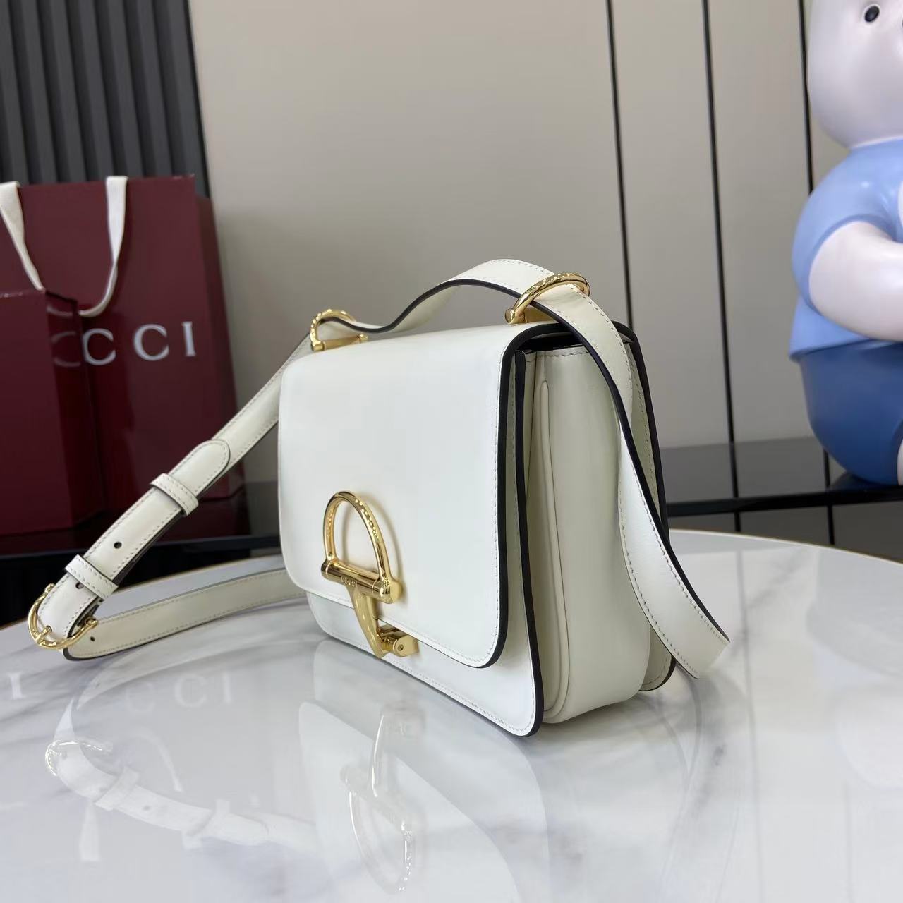 Gucci 25 Siena Bag 22.5cm White Gold Leather 292364