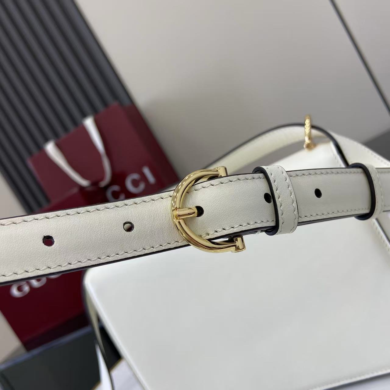 Gucci 25 Siena Bag 22.5cm White Gold Leather 292364