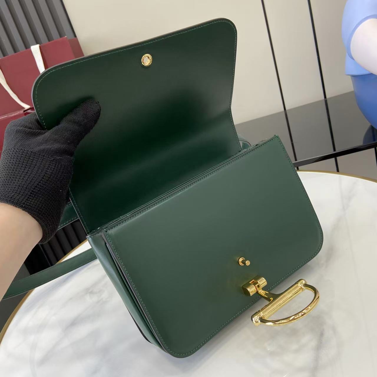 Gucci 25 Siena Bag 22.5cm  Green Gold Leather 292365