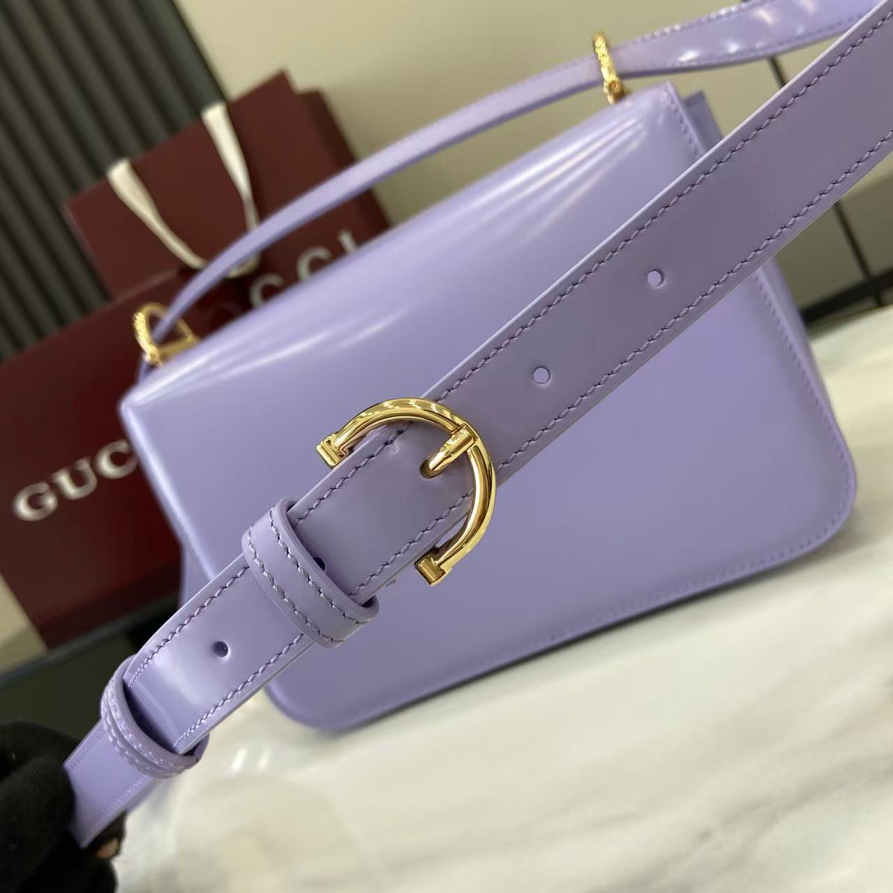 Gucci 25 Siena Bag 22.5cm  Light Purple Gold Leather 292571