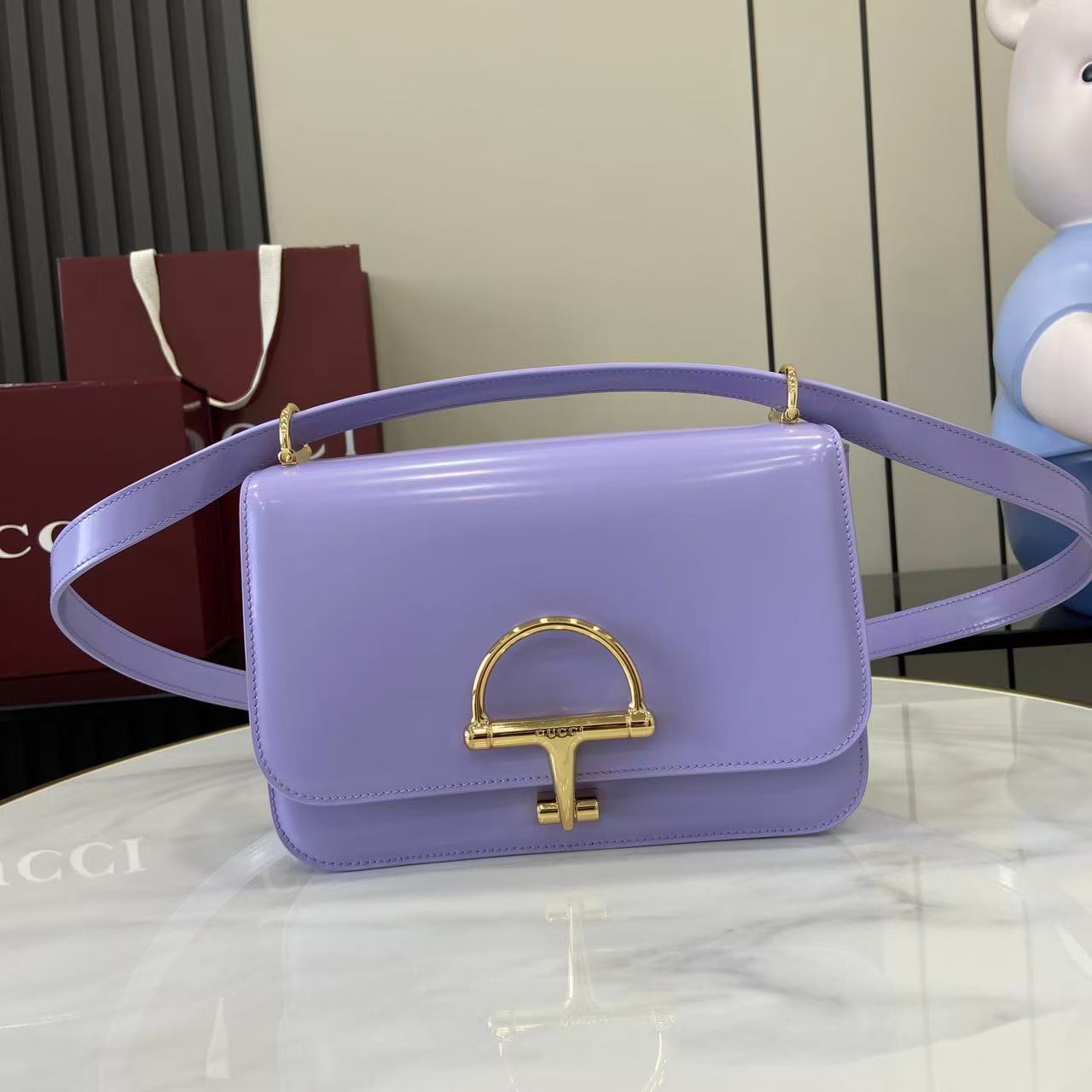 Gucci 25 Siena Bag 22.5cm  Light Purple Gold Leather 292571