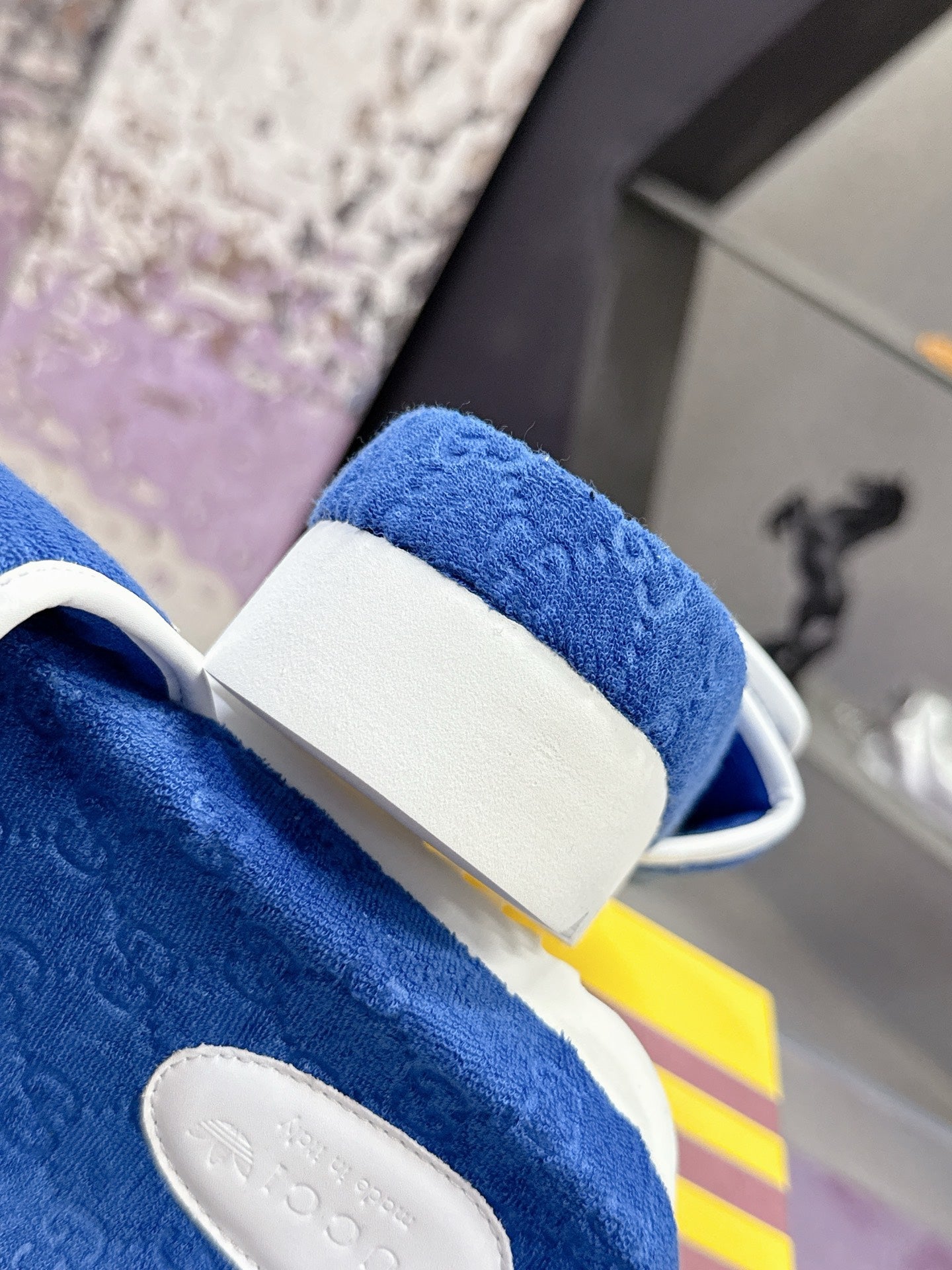 GG x Adidas Slipper Blue White Cotton672157