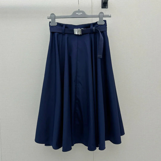 Prada 2026 Midi Skirt Navy Polyester 402787
