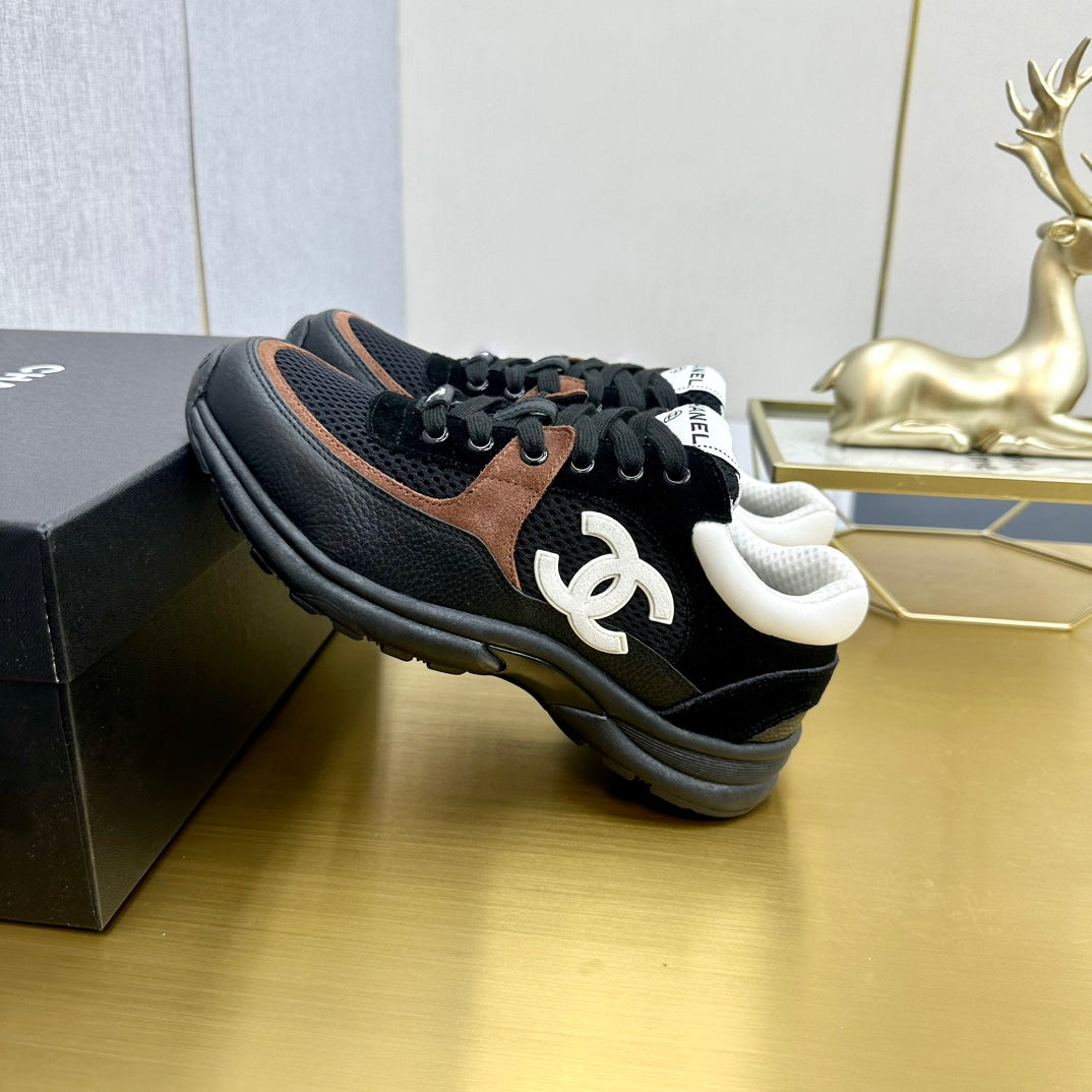 CC 26ss Trainer Black Brown Mesh Suede Grained Calfskin 668066