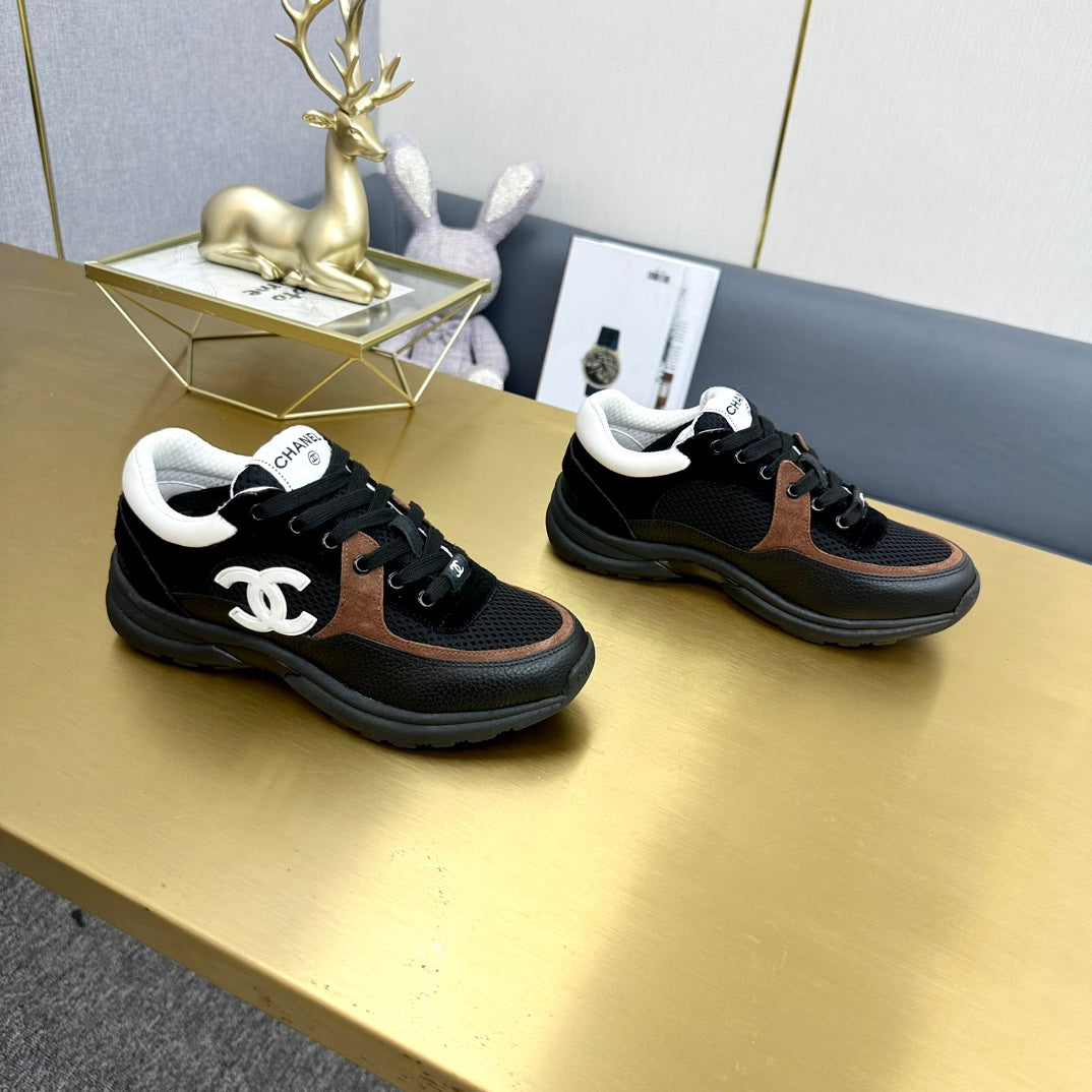 CC 26ss Trainer Black Brown Mesh Suede Grained Calfskin 668066