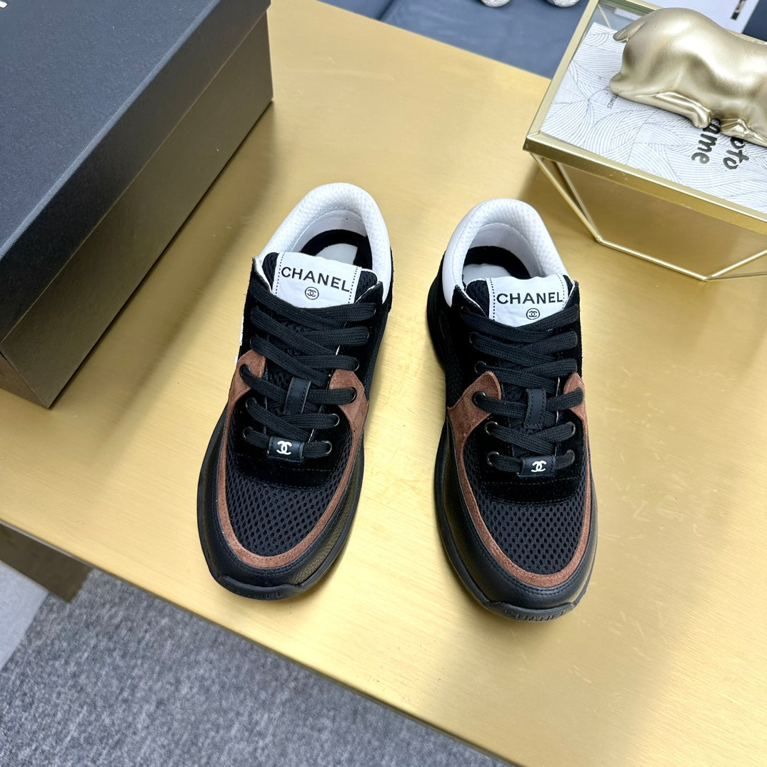 CC 26ss Trainer Black Brown Mesh Suede Grained Calfskin 668066