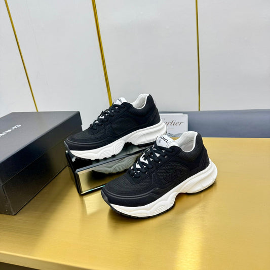 CC Logo Sneakers Black Suede Fabric 927344