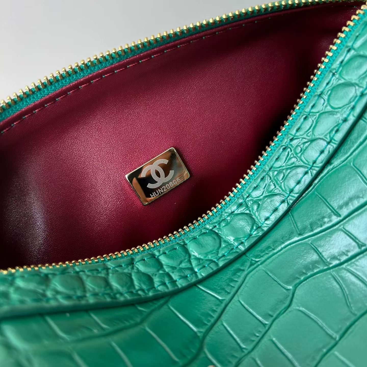 CC 26P Bowling Bag Green Crocodile-Embossed Calfskin