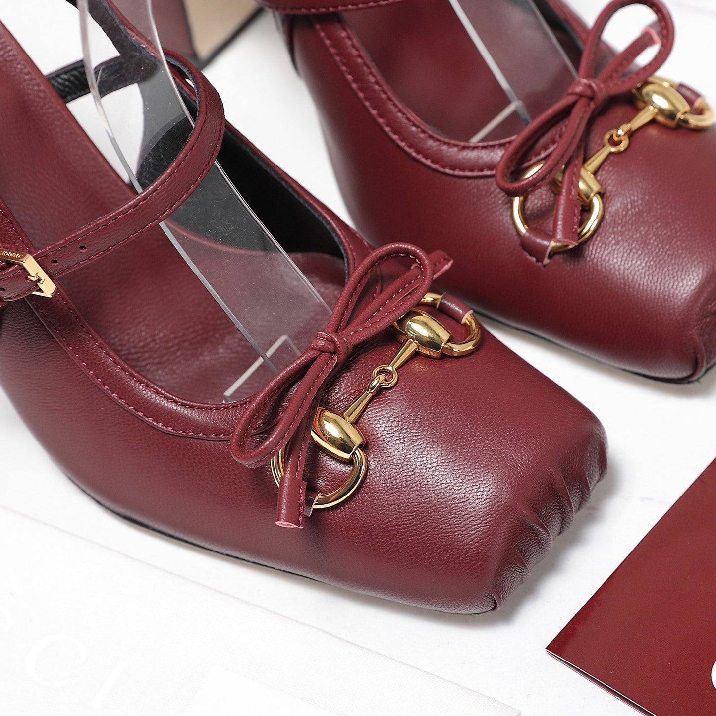 Gucci Horsebit  Slingback Pumps 7CM Red Leather 504427
