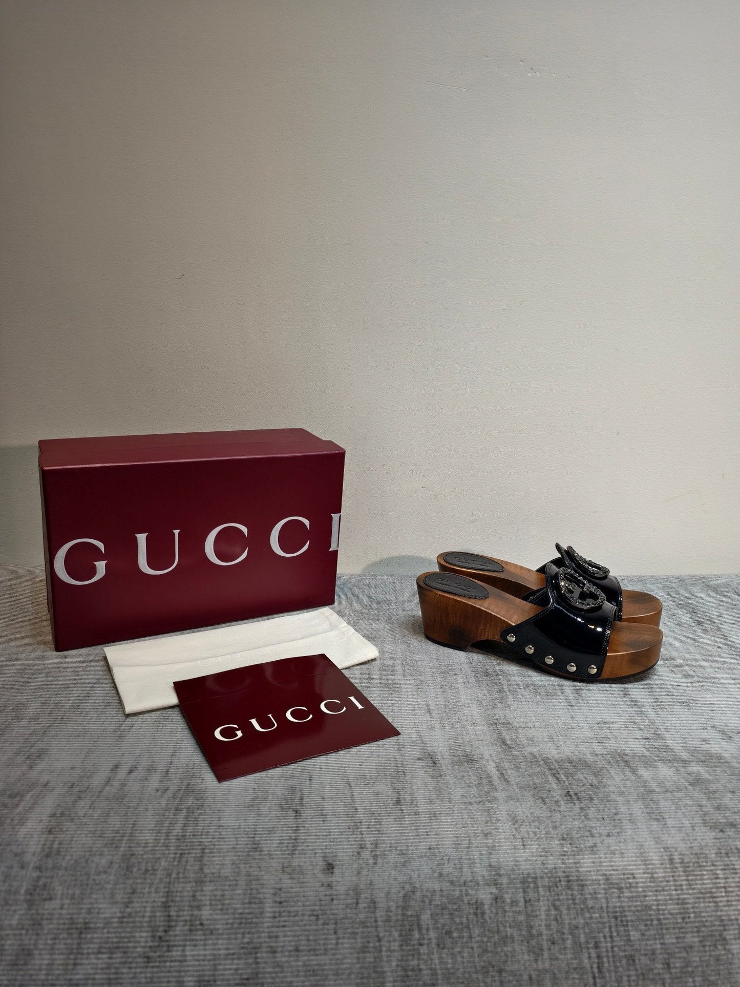 GG Clog Black Patent Leather 864267