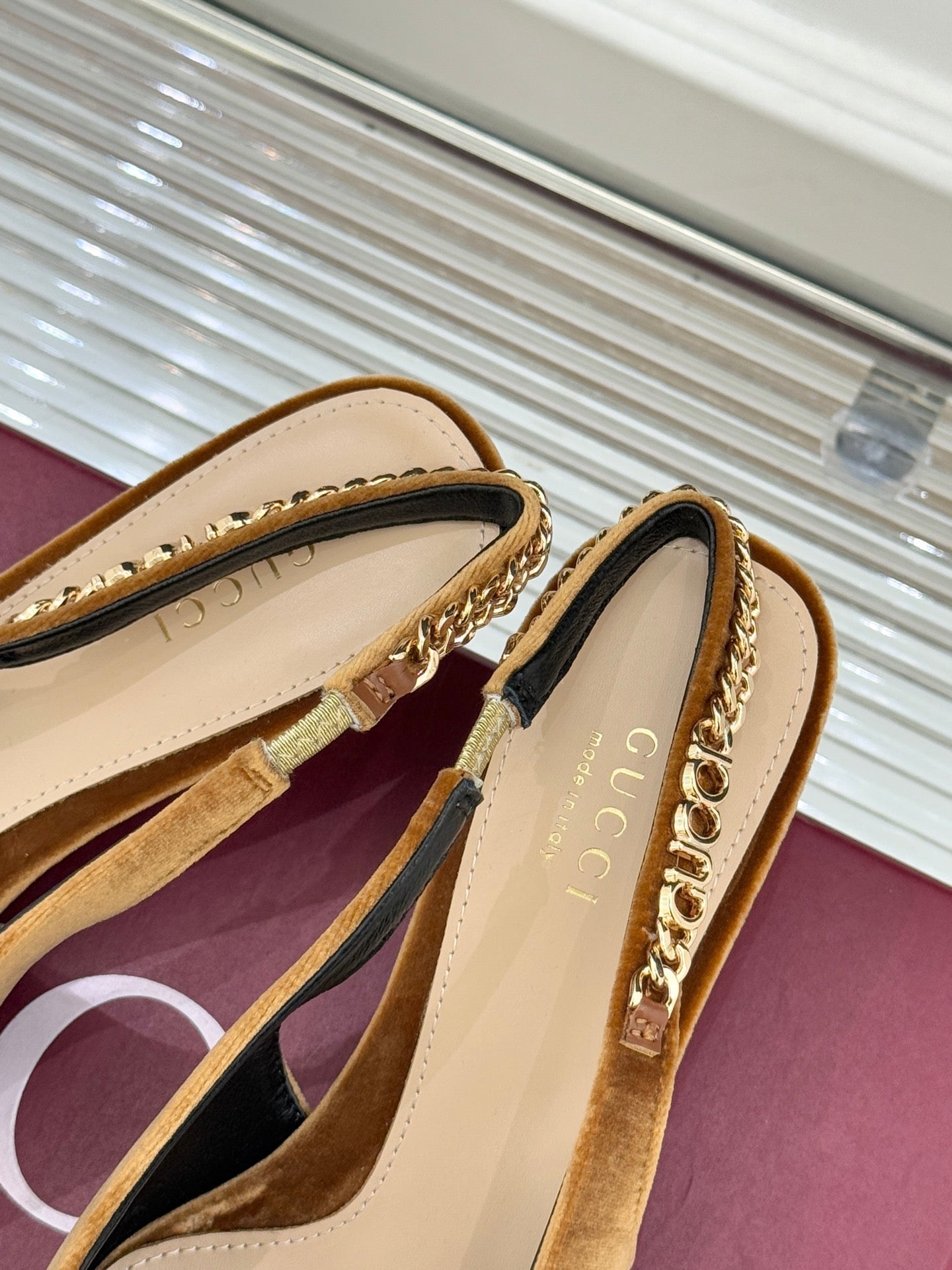 GG 26 Signoria Slingback Pumps 4.5cm Brown Wood Suede 632523