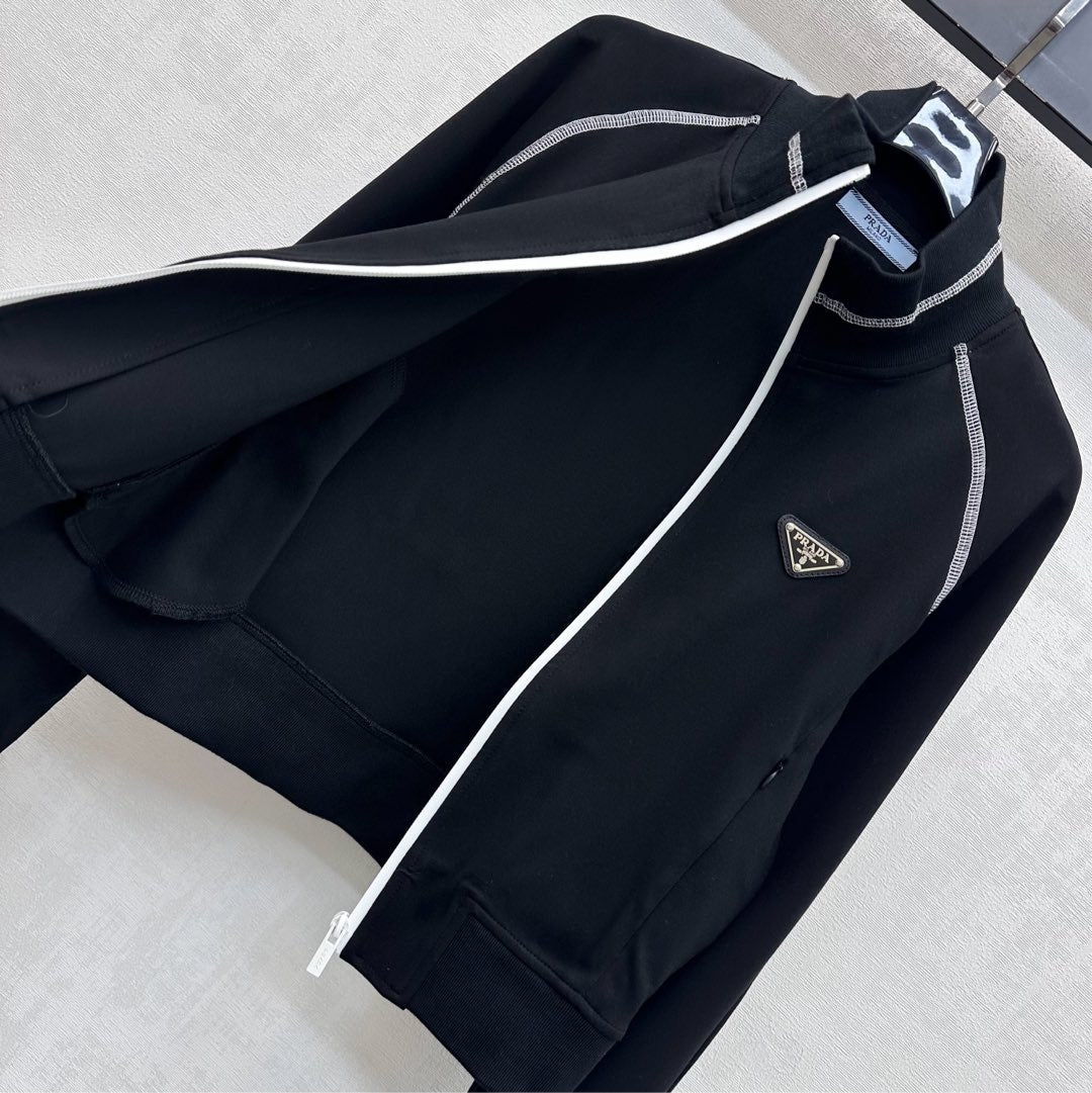 Prada Re-Nylon Panelled Tracksuit Black Polyester 351879