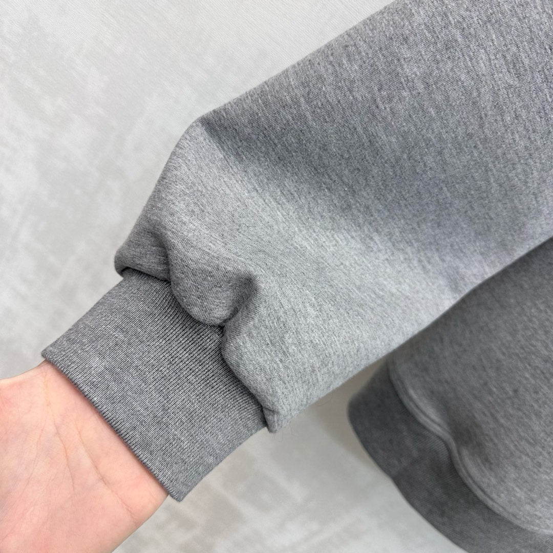 Prada Hoodie Nylon Details Grey Polyester 351892