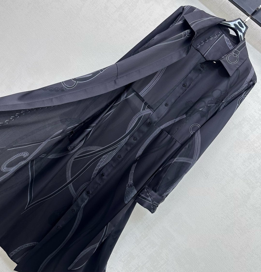 HM SS26 Palefroi Remix Shirt Dress Belt Black Mulberry Silk 351811