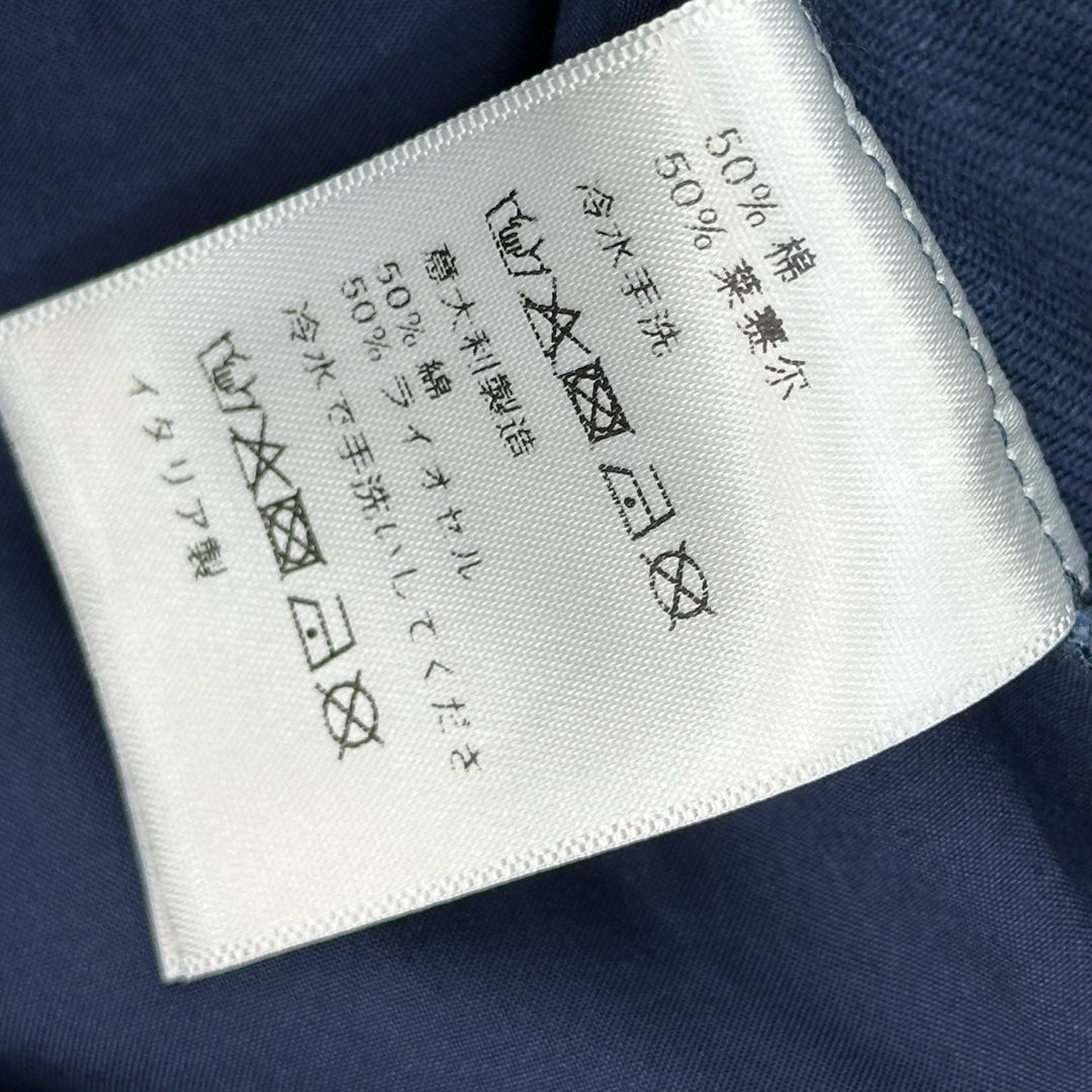 Loewe Anagram Embroidered Jeans Navy Blue Cotton Lyocell 350239
