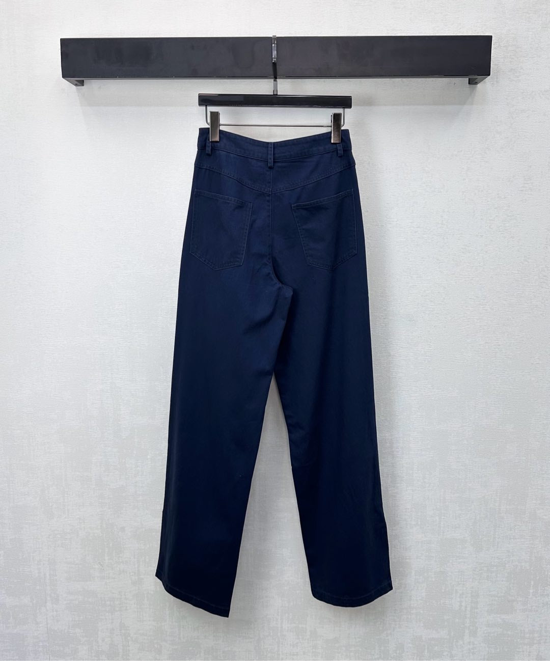 Loewe Anagram Embroidered Jeans Navy Blue Cotton Lyocell 350239