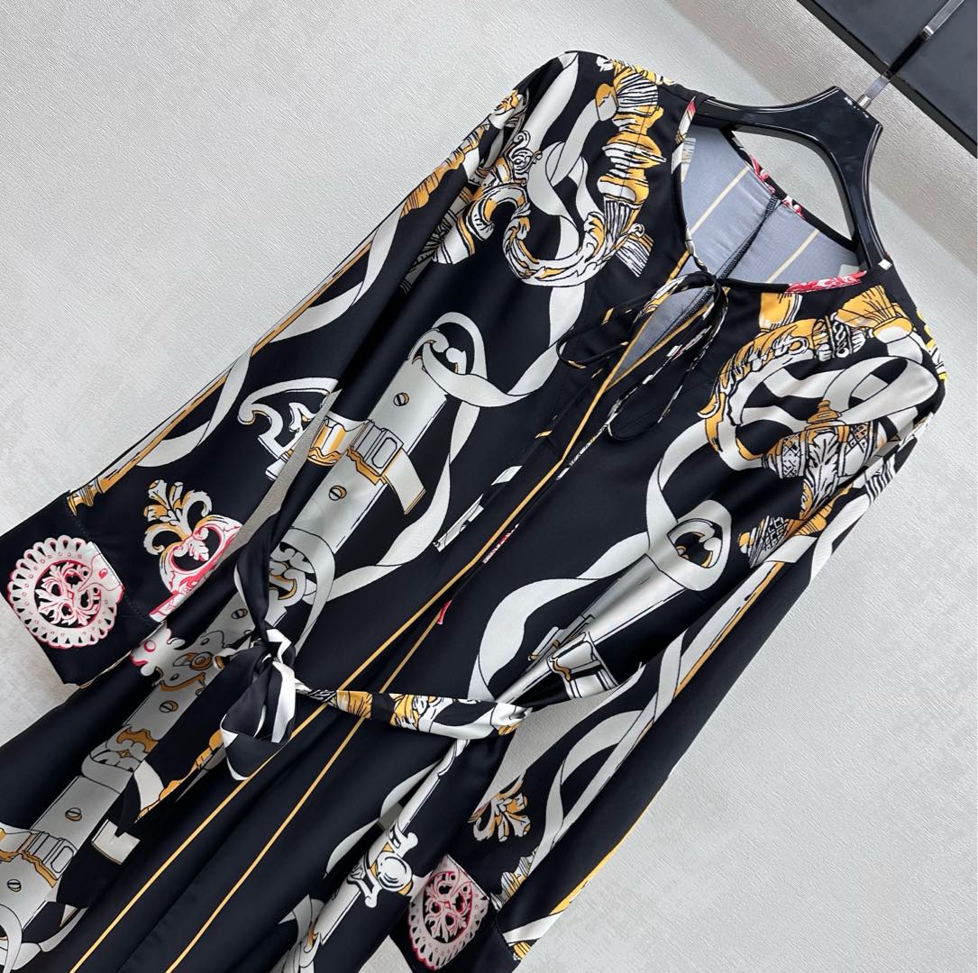 HM 26s Printed Silk Dress 489