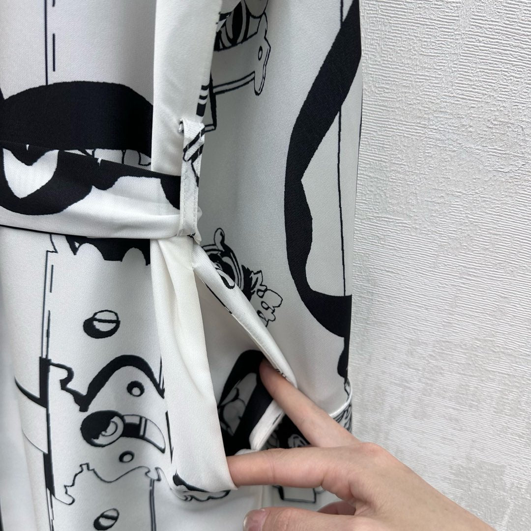 HM 26s Printed Silk Dress 490