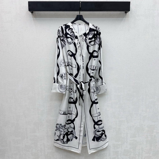 HM 26s Printed Silk Dress 490