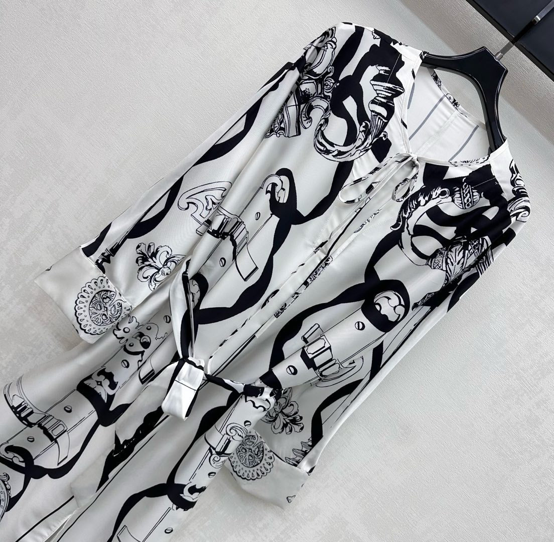 HM 26s Printed Silk Dress 490