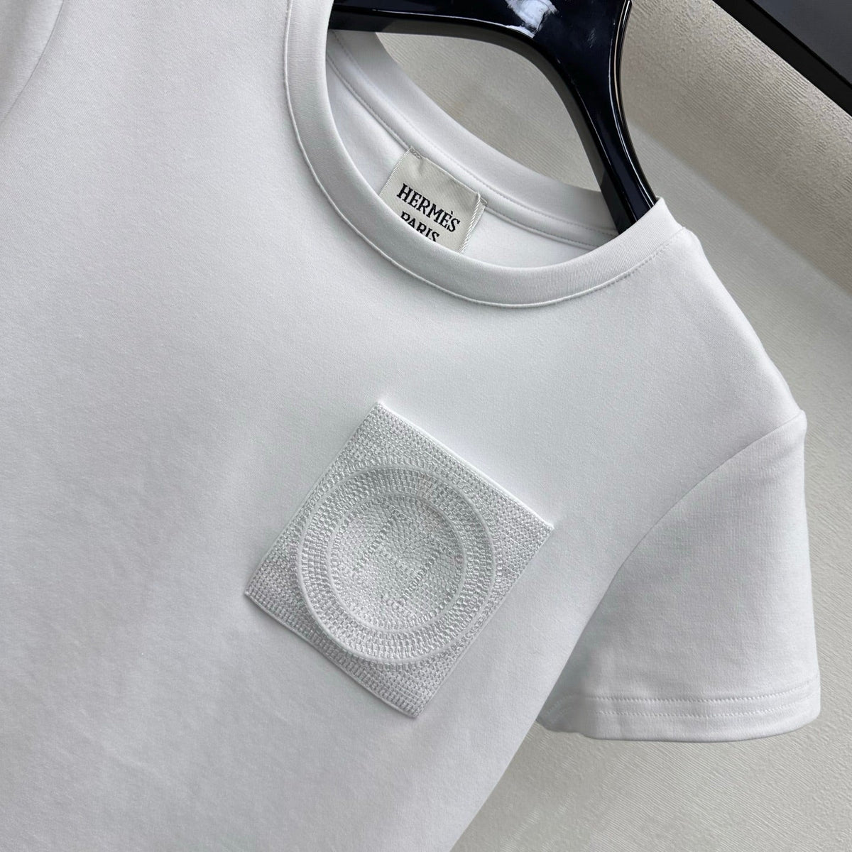 HM 26s Embroidered Pocket T-Shirt White Cotton 378808