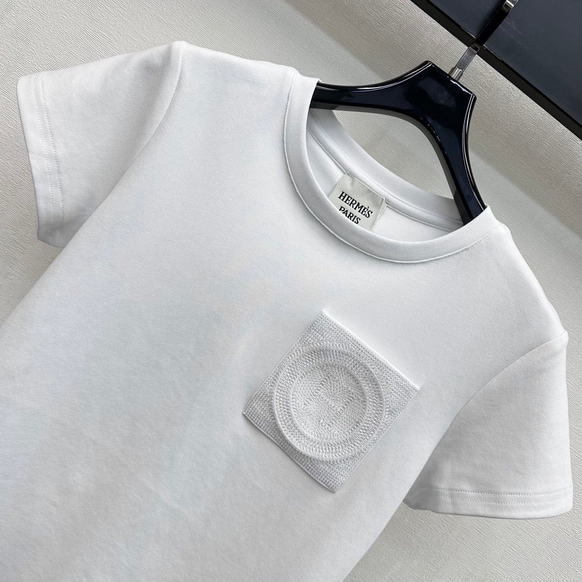 HM 26s Embroidered Pocket T-Shirt White Cotton 378808