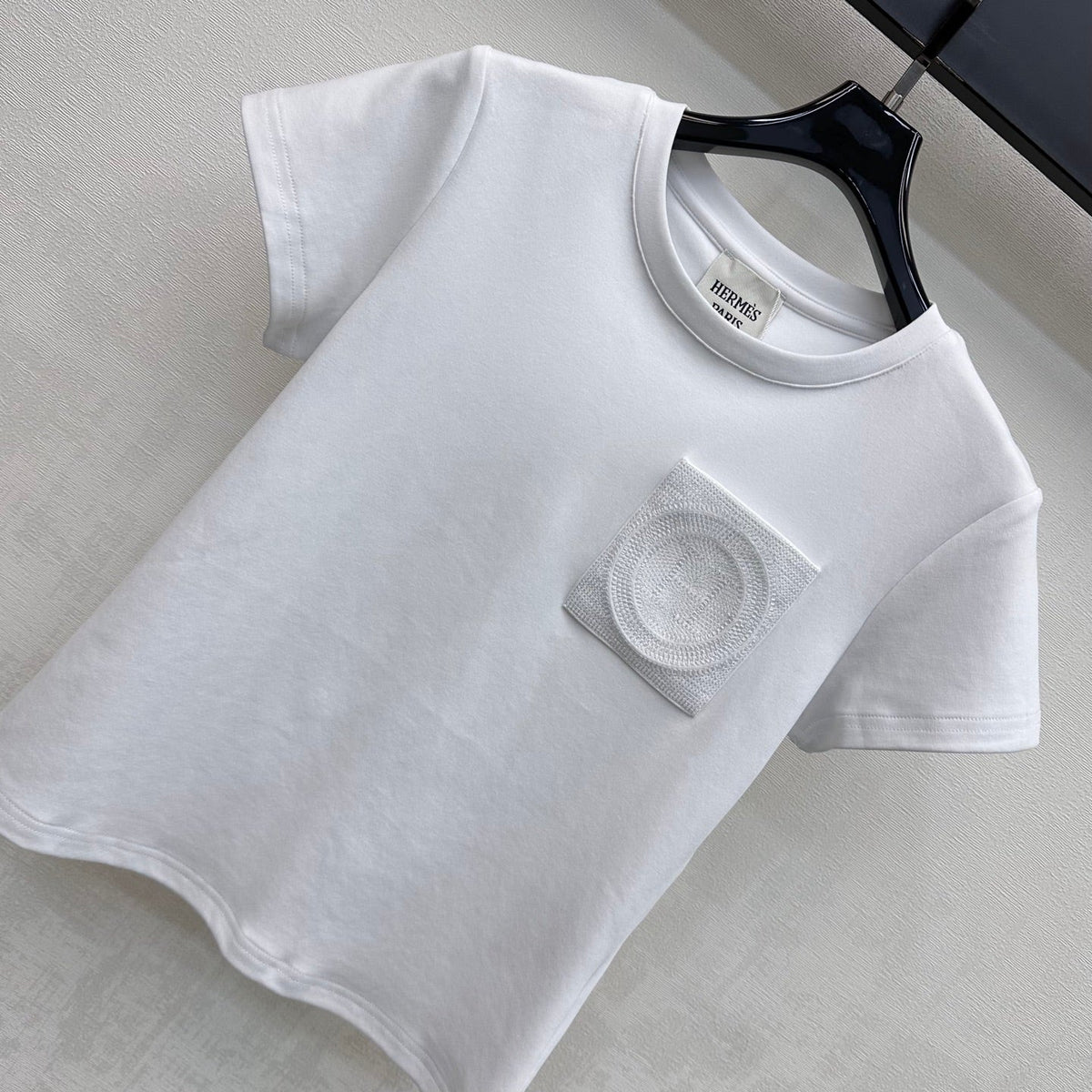 HM 26s Embroidered Pocket T-Shirt White Cotton 378808