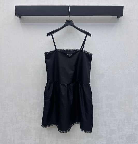 Prada 26s Slip Dress Black Polyester 396601